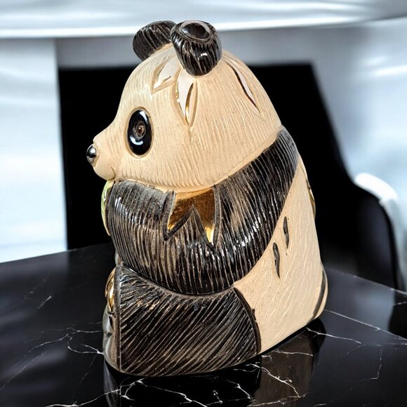 De Rosa Artesania Rinconada Panda Bear Sculpture Figurine Silver Anniversary - Picture 4 of 6